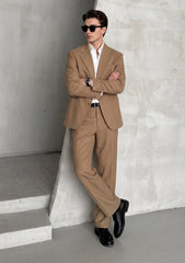 Scabal Burssels Suiting 260's Llightweight Wool Fabric - D Camel