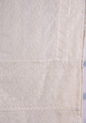 Embroidered Lawn Summer Shawl D#40 - Off White