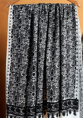 Pashmina Ari Work Jaaldar Shawl D#43 - B White