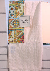 Embroidered Lawn Summer Shawl D#40 - Off White