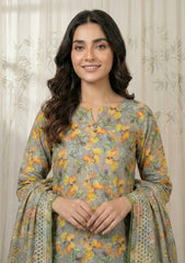 Lawn - Rubaaiyat - Chikankari 26 - Organza Dupatta - D#01 - D Grey