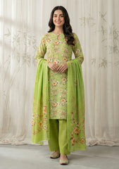 Lawn - Rubaaiyat - Digital Printed 26 - 2 By 2 - D#14 - P Green