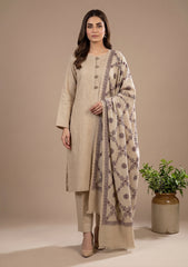 Winter - Riwaj - Pashmina Kashmiri Needle 3 Pcs Suit - D#01 - Skin