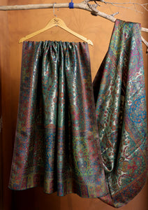 Pashmina Zari Jamawar Shawl D#221 - DS Green