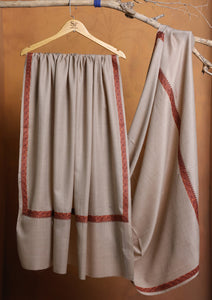 Pashmina Embroidered Border Shawl D#04 - Skin