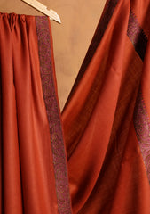 Pashmina Embroidered Border Shawl D#13 - Rust