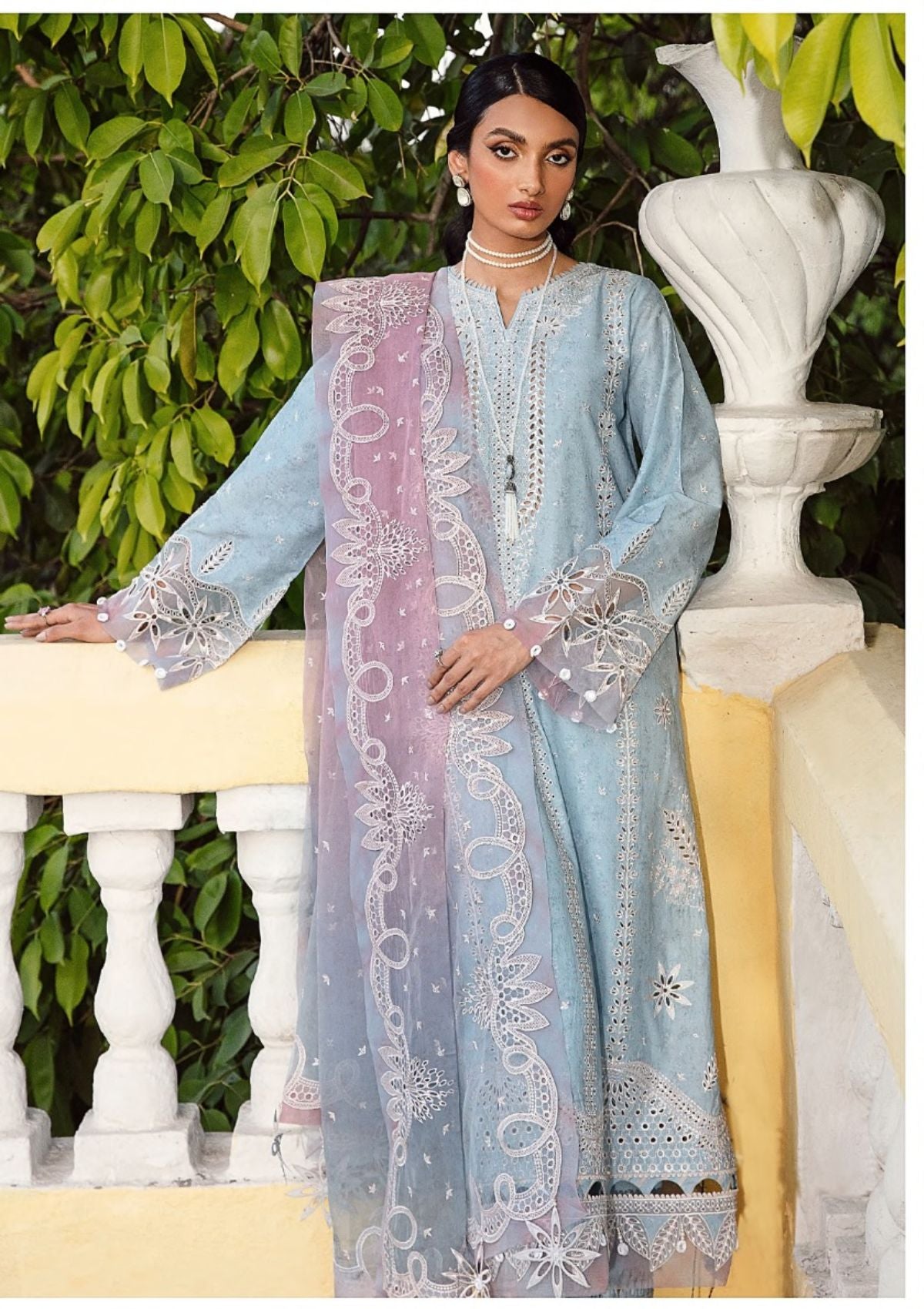 Lawn Collection - Jazmin - Iris - S/S - D#08 Powder Blue