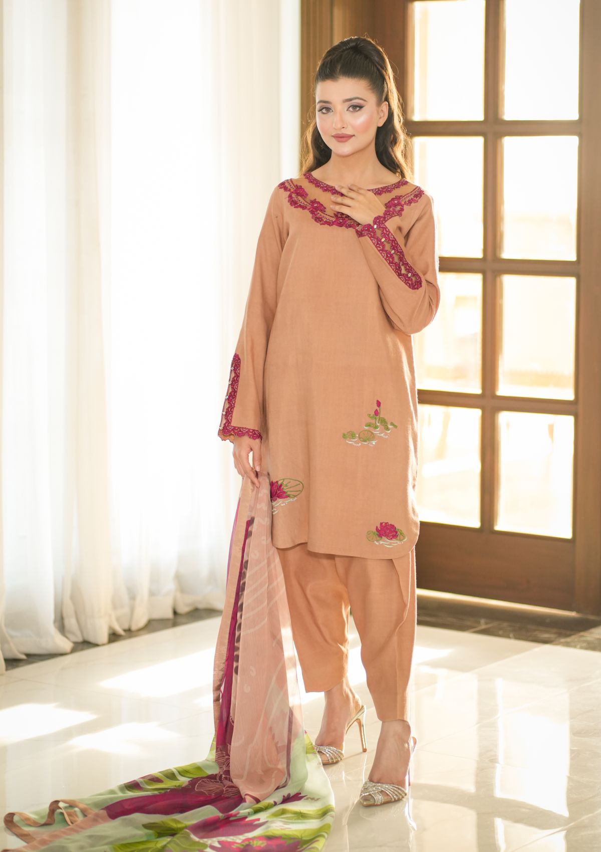 Pret Collection - Fozia Khalid - Silkspire - FKS#05 - AMBER (BEIGE)