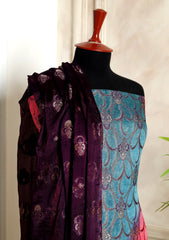 Formals - Fancy Closet - 2 pcs Suit - Chiffon Jamawar D#82 Pink Purple