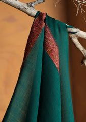 Pashmina Embroidered Border Shawl D#197 - D Green