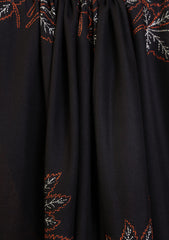 Pashmina Needle Work Jaaldar Shawl D#02 - Black