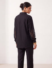 Pret - Moven - Indigo Cotton Linen Women's Shirt - Black