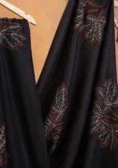 Pashmina Needle Work Jaaldar Shawl D#02 - Black