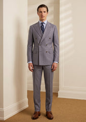 Cavani Four Season Australian Wool Super 120s Stripe - Battleship Grey