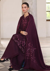 Winter - Noor by Saadia Asad - Pashmina Shawl 25 - NSP#09 - Damson