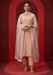 Formals - Riwaj - Fancy Bamber Chiffon - 3 Pcs Suit - CBD#1616 - L Peach
