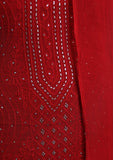 Winter Collection - Riwaj - Bamber Chikankari W/ Mukesh Work - D Red