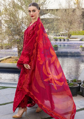Lawn - Crimson - Flow Unstitched 26 - CFD#3A - BEAUTY IN BLOOM
