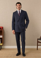 Guabello Super 150's Seven Wool Fabric - Blue