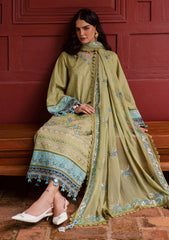 Winter - Marjjan - Bella 25 - Embroidered Karandi - MWK#42 A - OLIVE GREEN