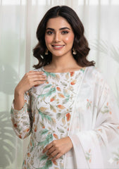 Lawn - Rubaaiyat - Digital Printed 26 - 2 By 2 - D#21 - White