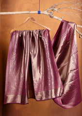 Silk Zari Jamawar Shawl D#51 - Magenta