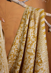 Pashmina Jamawar Ari Work Shawl D#02 - Mustard
