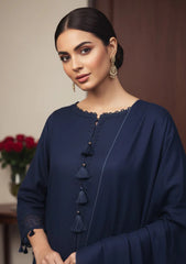 Winter - Meemsey - Noor Jahan - Makhmal 25 - Jacquard Shawl - D#01 - N Blue