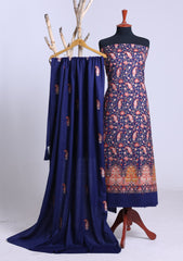 Winter - Riwaj - Pashmina Embroidered Suit - D#10 - N Blue