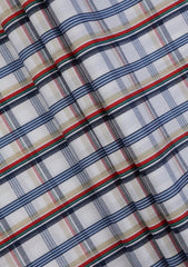 Elite Men Yarn Count Selvage Check Satin Cotton Fabric - Multi