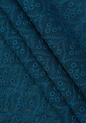 Elite Men Embroidered Selvage Crinkle Chiffon Fabric - D Ferozi