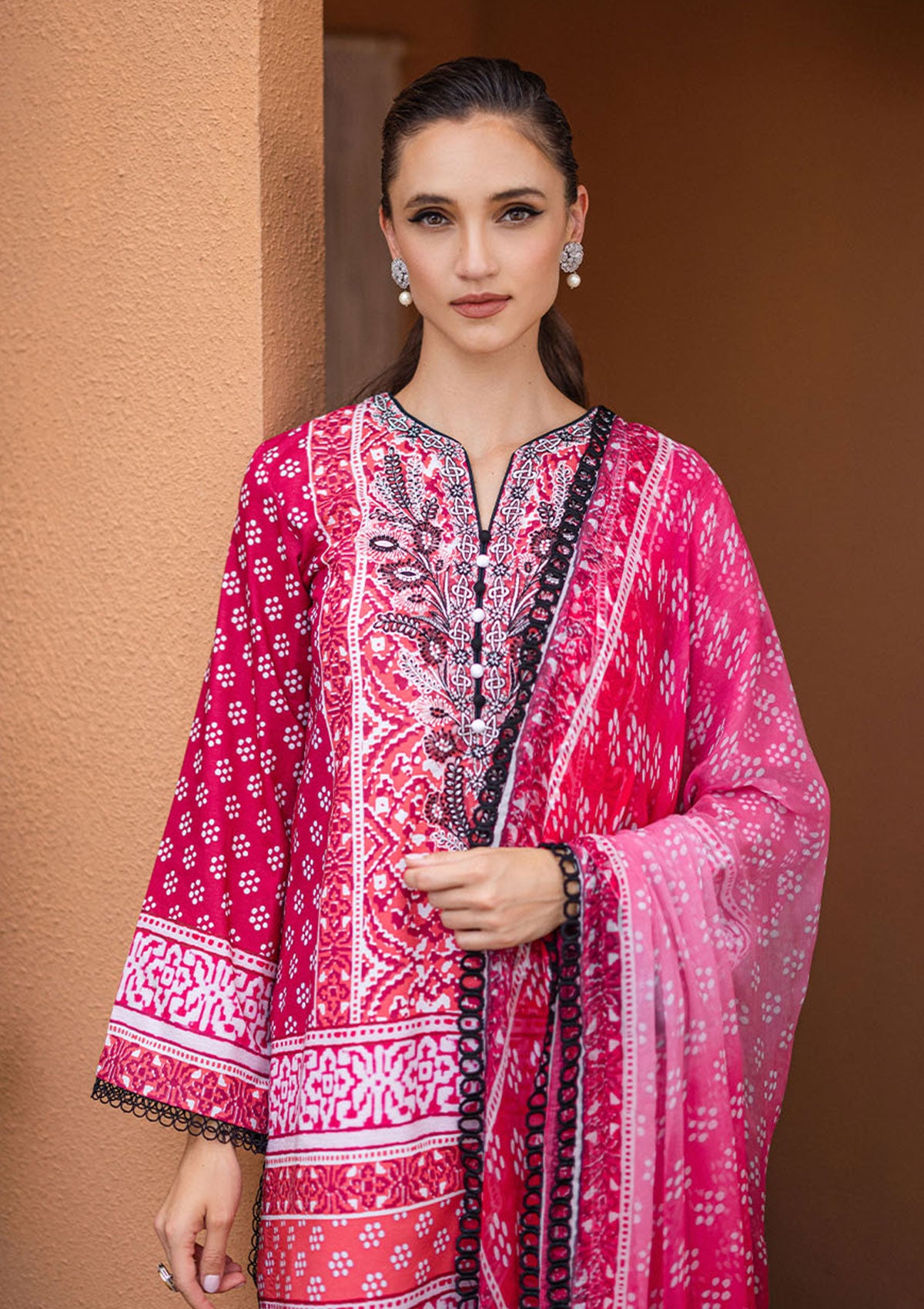 Lawn Collection - Roheenaz - Azalea - RA24#06 - B - Coral Cascade