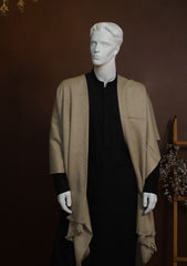 Men Shawls - Wool Shawls - D#238 - S Fawn