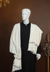 Men Shawls - Wool Shawls - D#214 - Offwhite