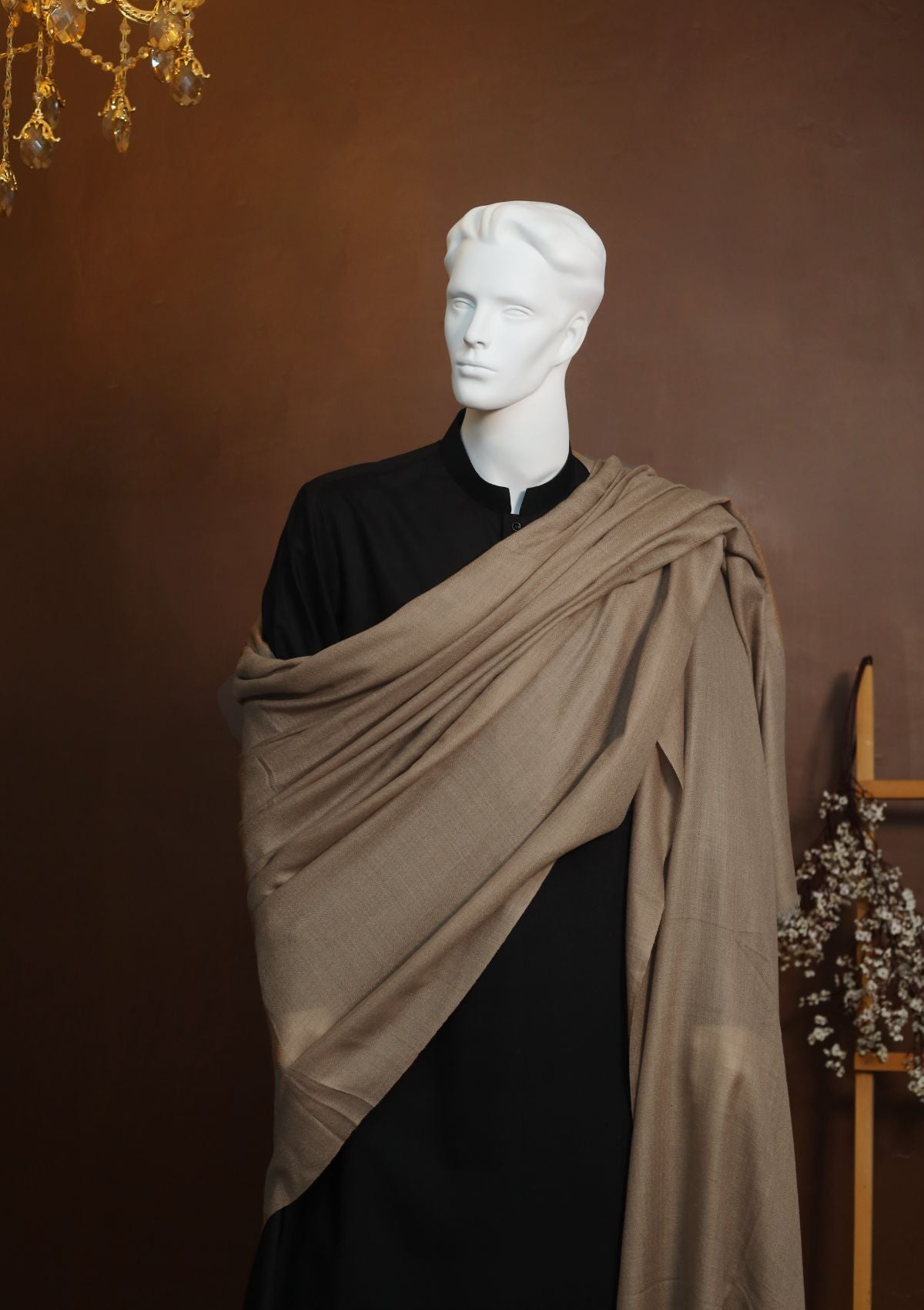 Men Shawls - Wool Shawls - D#233 - Brown