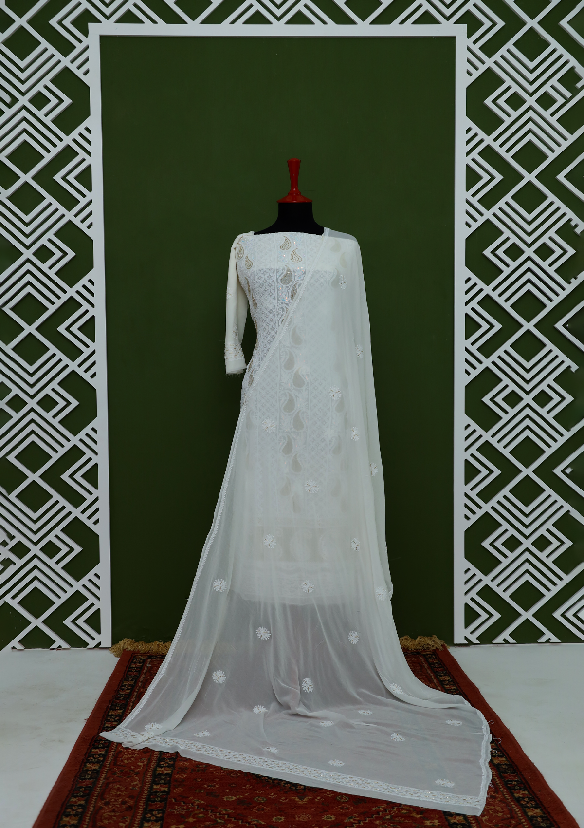 Formal Dress - Bahawalpuri Pehnawa - Crinckle - Mukesh Work - MW#18