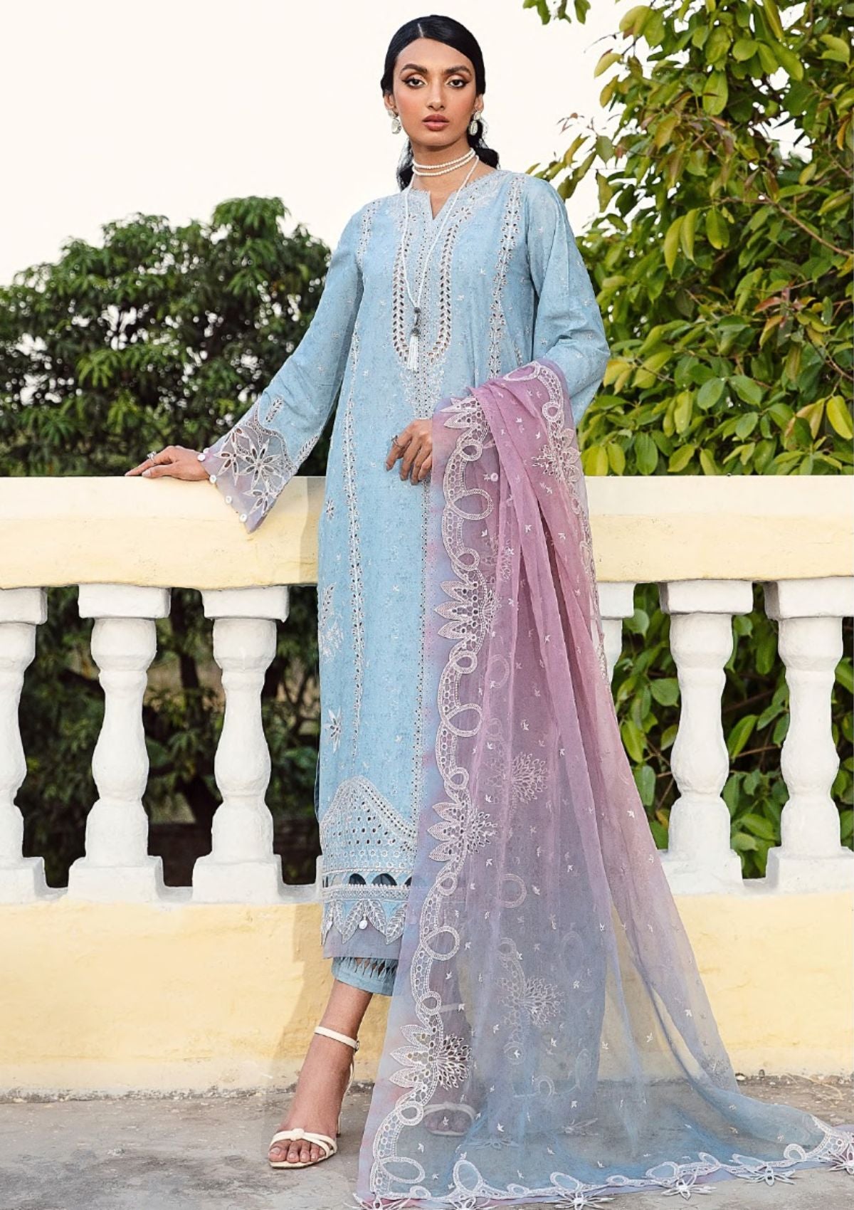 Lawn Collection - Jazmin - Iris - S/S - D#08 Powder Blue