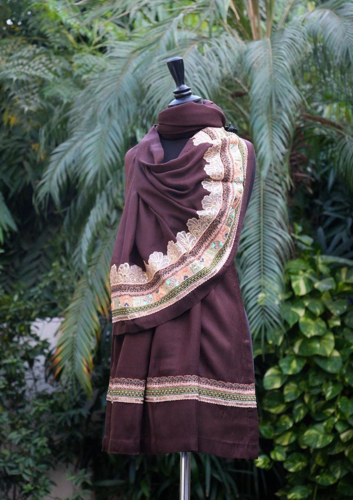 Shawl Collection - Sadias Collection - Pashmina Shawl - D#01 Brown Elegance