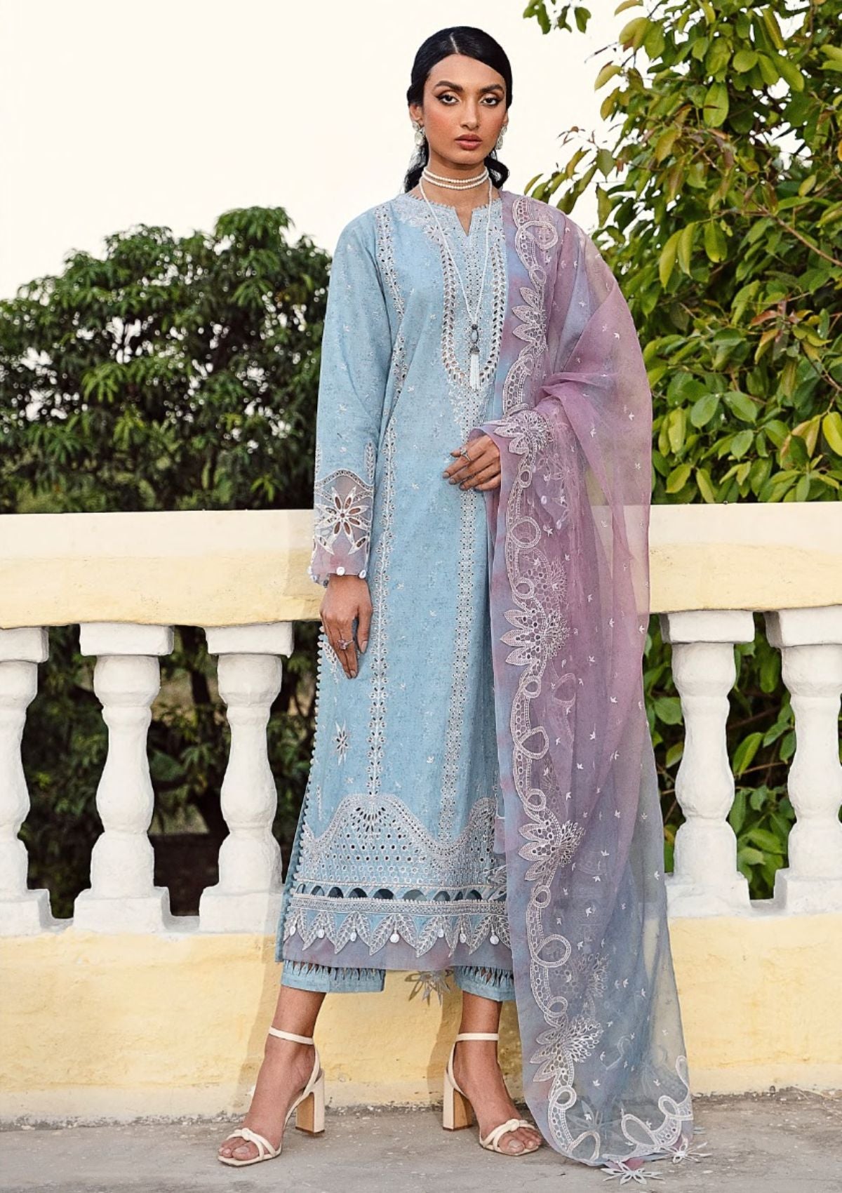 Lawn Collection - Jazmin - Iris - S/S - D#08 Powder Blue