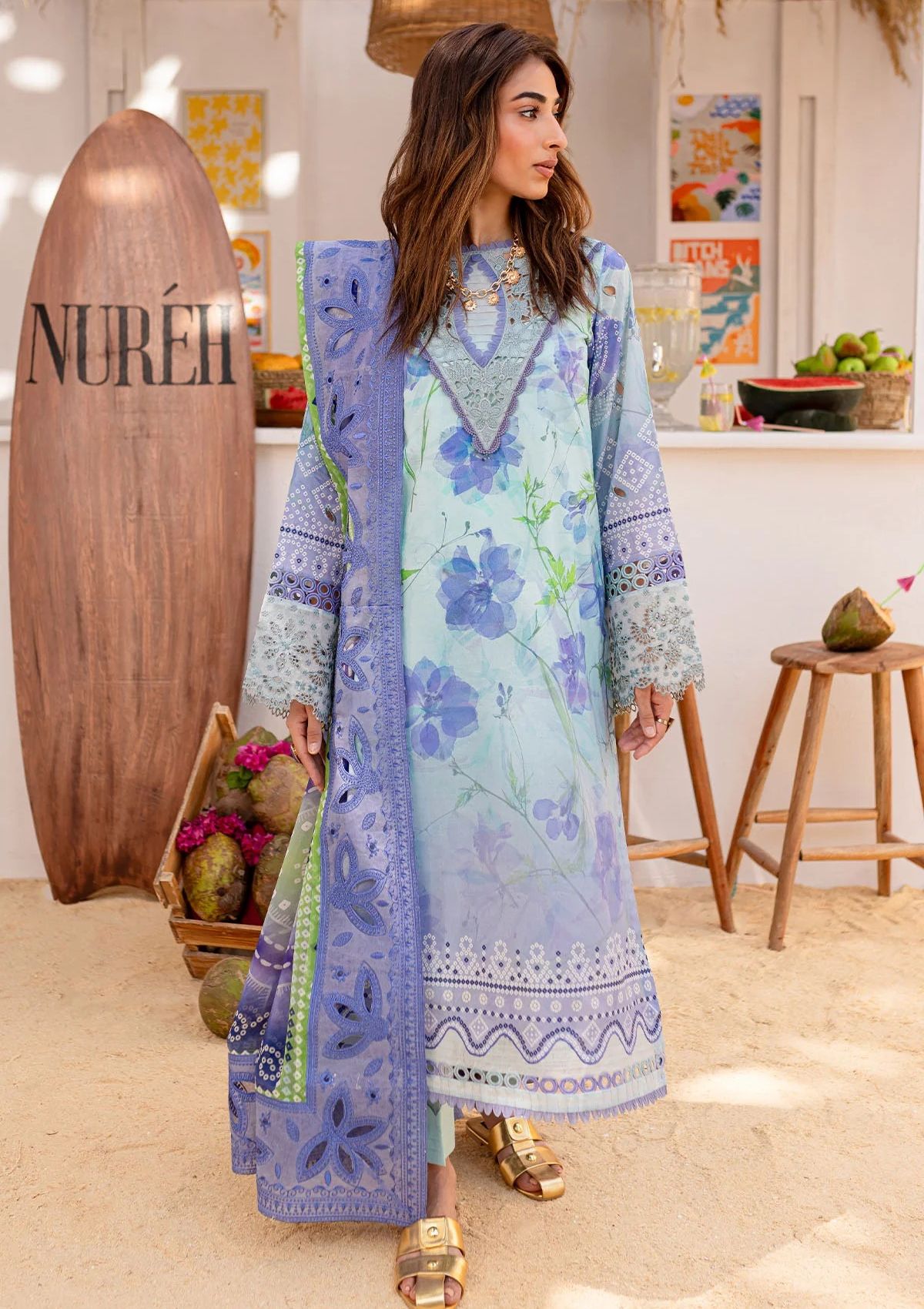 Lawn Collection - Nureh - Gardenia - Embroidered 24 - NS#130