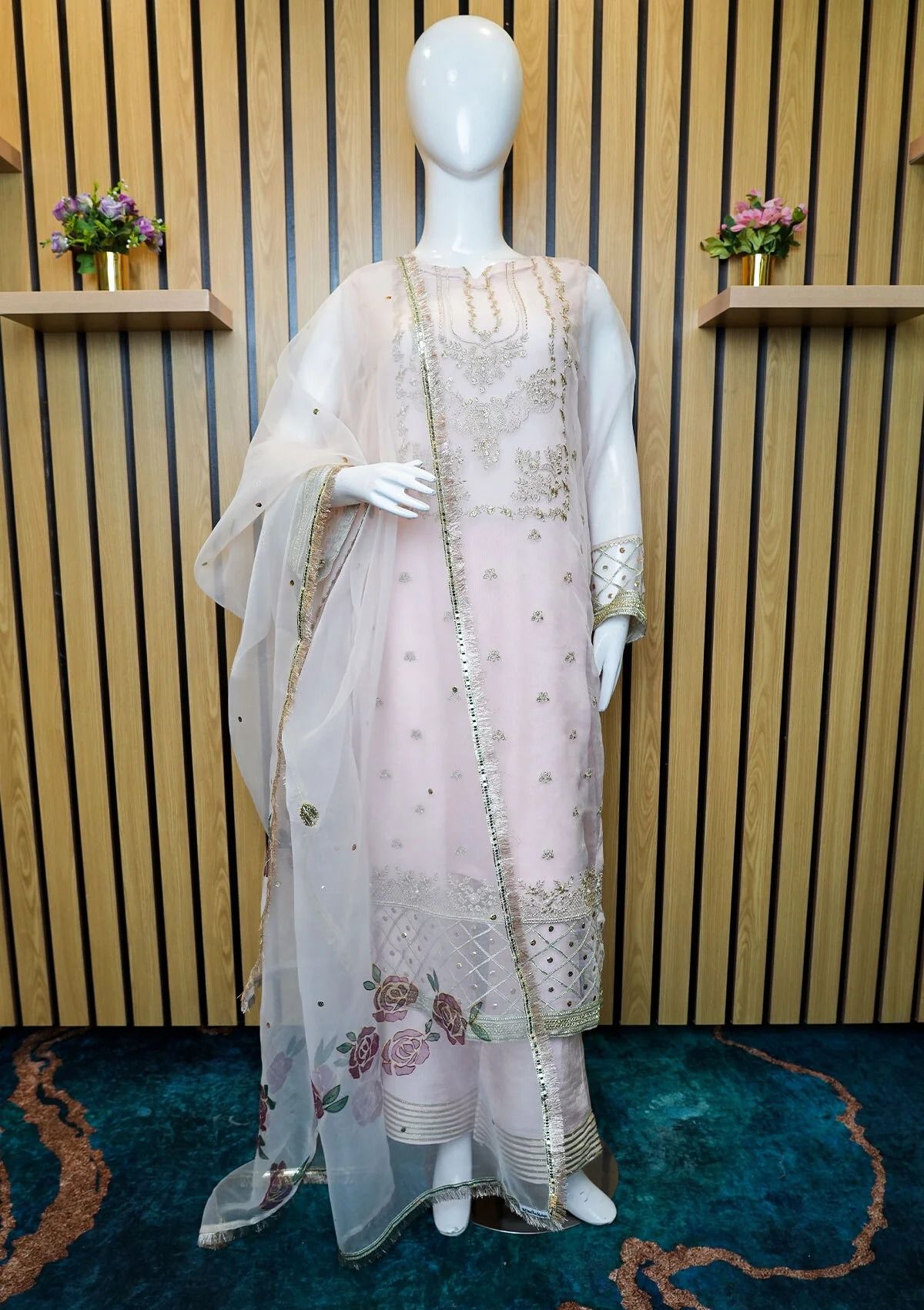 Formal Collection - Madiha Jahangir - 4 Piece Semi Stitched - Pink Petal Delight