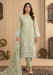 Lawn - Riwaj - Fancy Paper Cotton - Chikankari 2 Pcs - D#03 - Pista