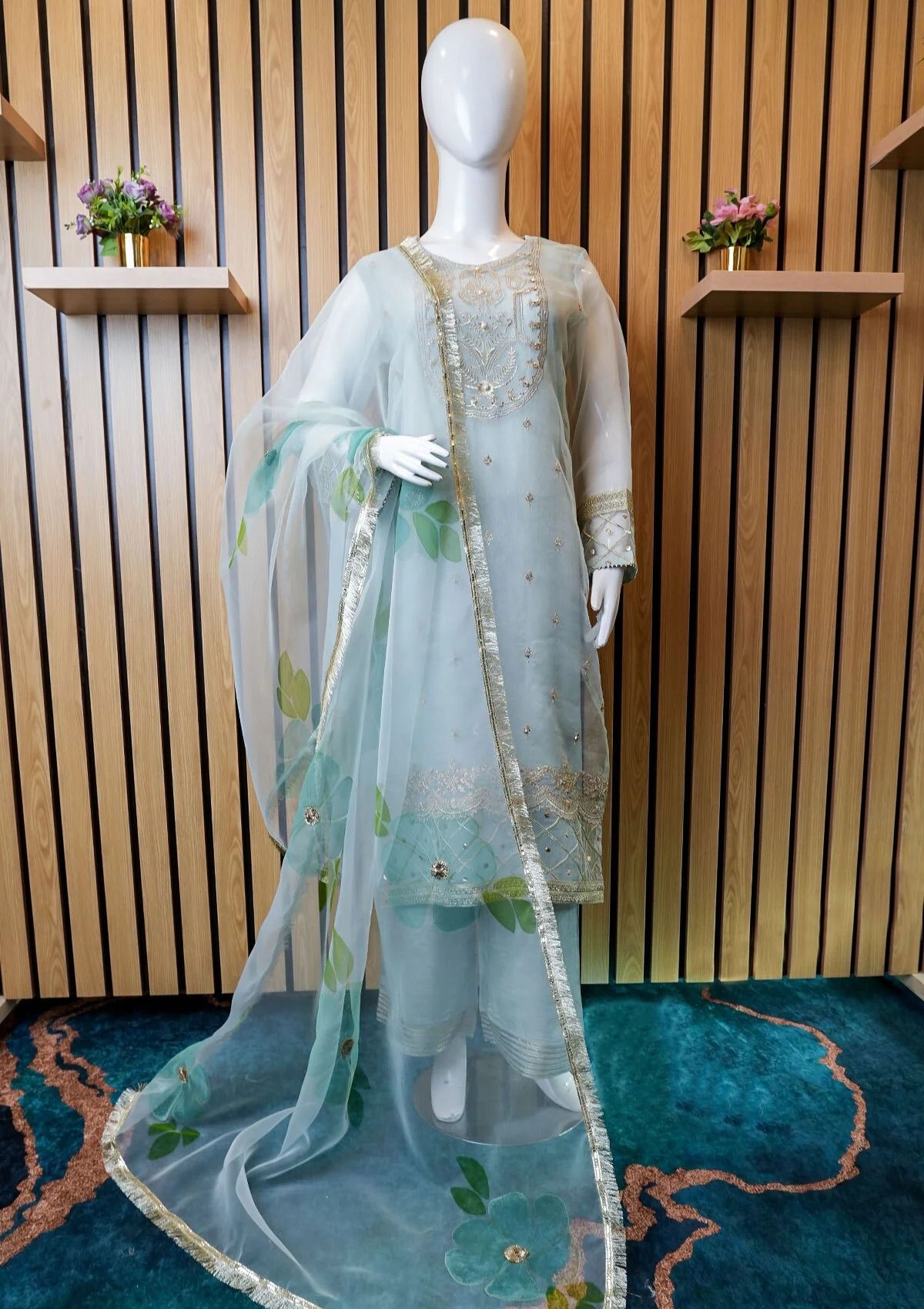 Formal Collection - Madiha Jahangir - 4 Piece Semi Stitched - Pastel Sky Serenity