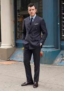 Loro Piana Highlander 13 Micron Super 210's Wool & Silk Fabric - D Blue