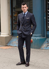 Loro Piana Highlander 13 Micron Super 210's Wool & Silk Fabric - D Blue