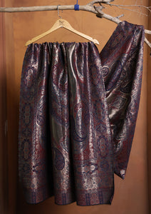 Pashmina Zari Jamawar Shawl D#16 - N Blue