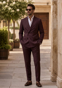 Reda Popeline Maior 150's Wool Fabric - D Maroon