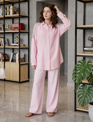Pret - Moven - Oversize Stone Embellished Shirt - Pink