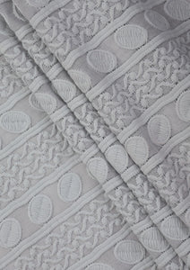 Elite Men Embroidered Cotton Chikankari Fabric - S Grey