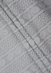 Elite Men Embroidered Cotton Chikankari Fabric - S Grey